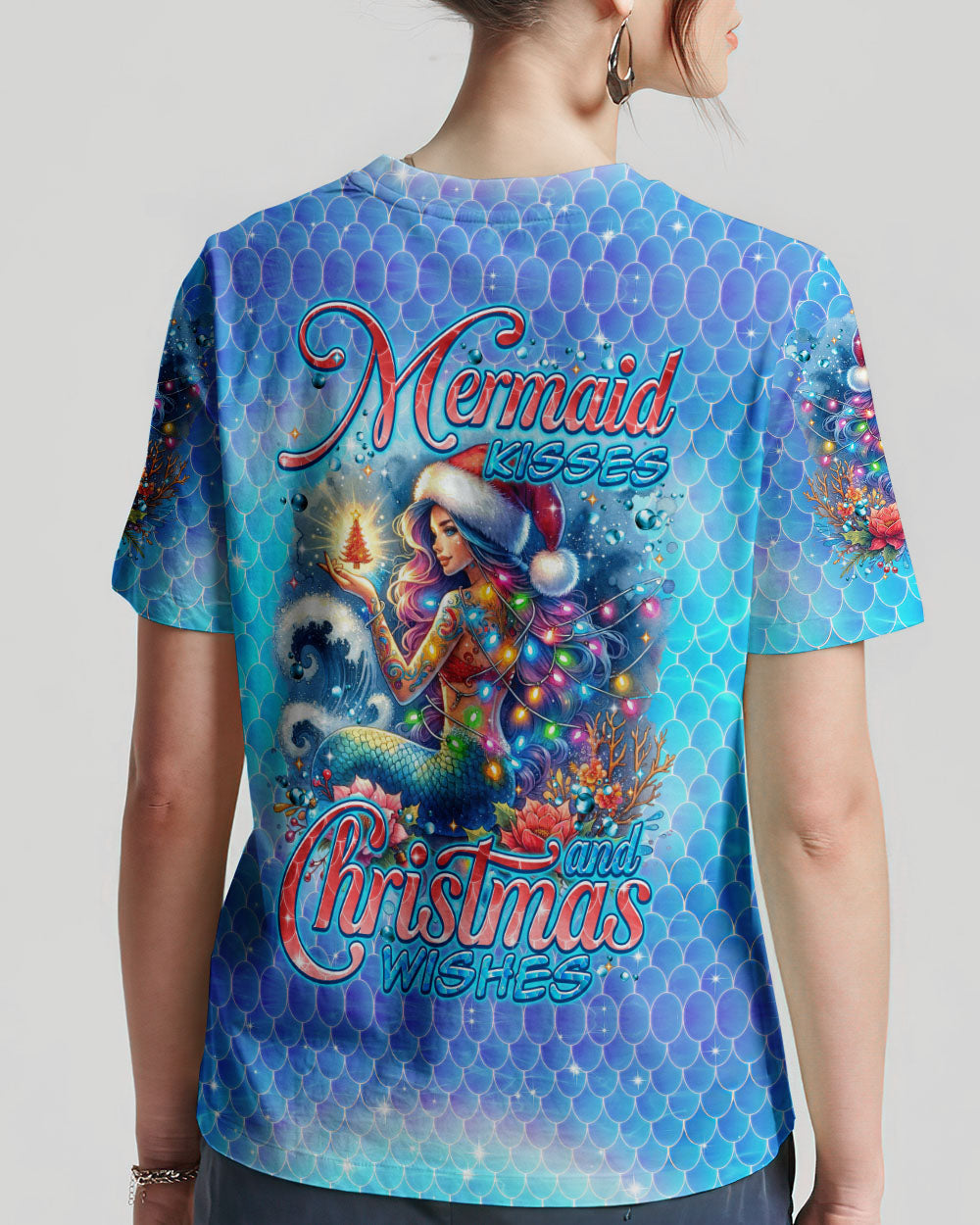BLISSCORNERS MERMAID KISSES AND CHRISTMAS WISHES ALL OVER PRINT