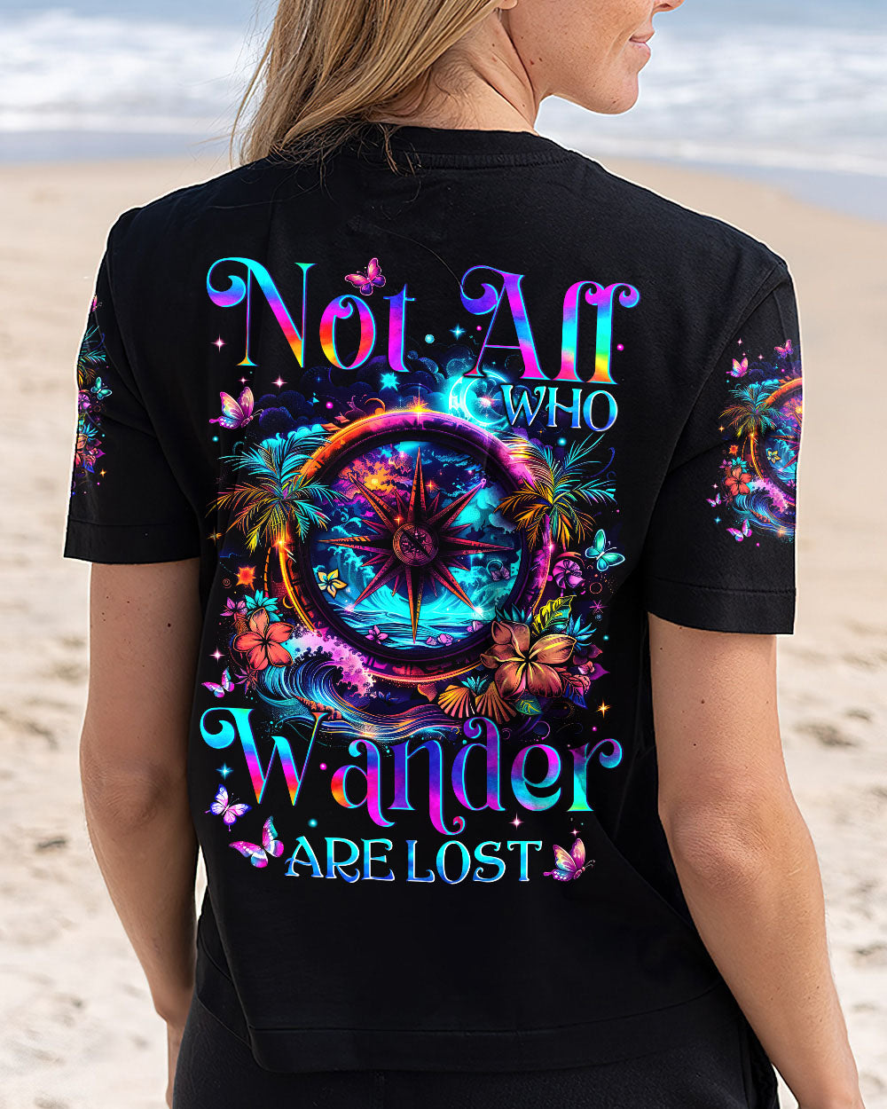 BLISSCORNERS NOT ALL WHO WANDER ARE LOST COMPASS ALL OVER PRINT