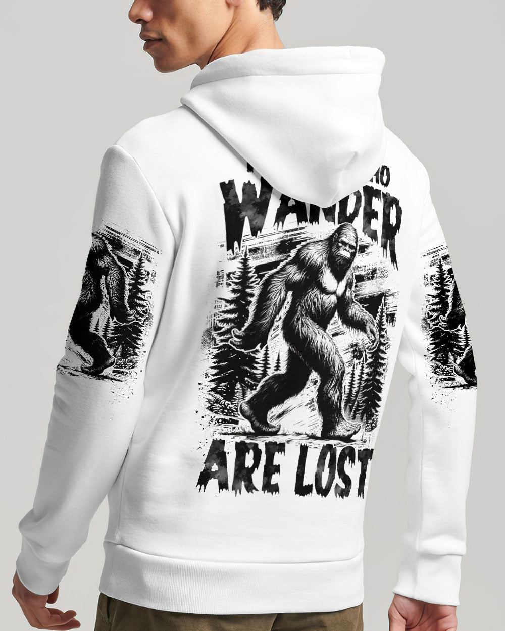 BLISSCORNERS NOT ALL WHO WANDER ARE LOST BIGFOOT ALL OVER PRINT