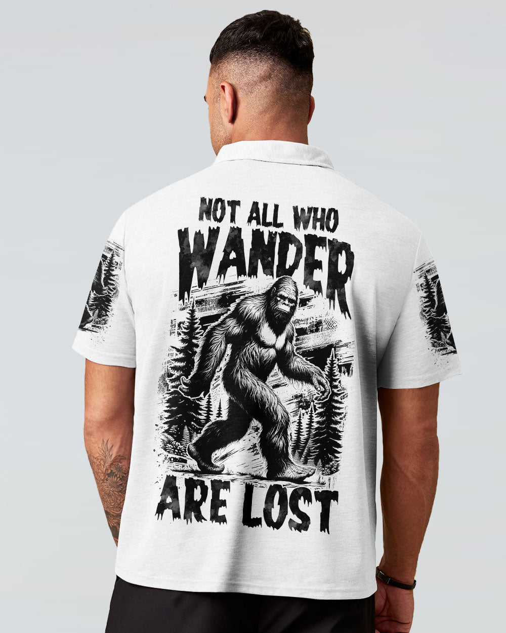 BLISSCORNERS NOT ALL WHO WANDER ARE LOST BIGFOOT ALL OVER PRINT