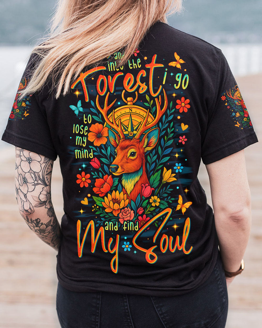 BLISSCORNERS AND INTO THE FOREST I GO DEER ALL OVER PRINT
