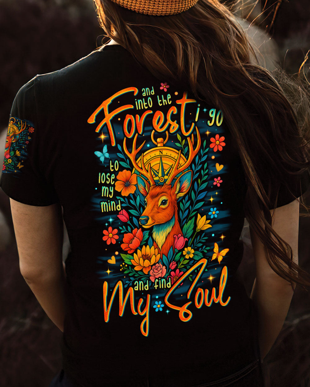 BLISSCORNERS AND INTO THE FOREST I GO DEER ALL OVER PRINT