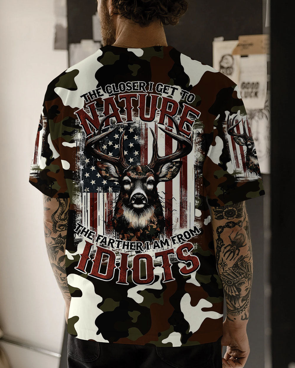 BLISSCORNERS THE CLOSER I GET TO NATURE DEER CAMO ALL OVER PRINT