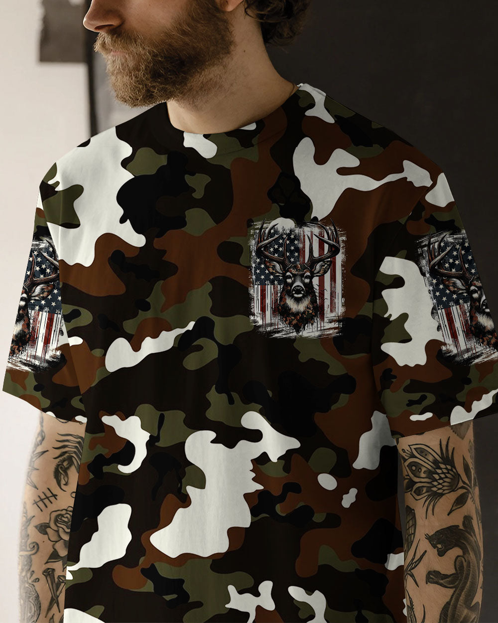 BLISSCORNERS THE CLOSER I GET TO NATURE DEER CAMO ALL OVER PRINT