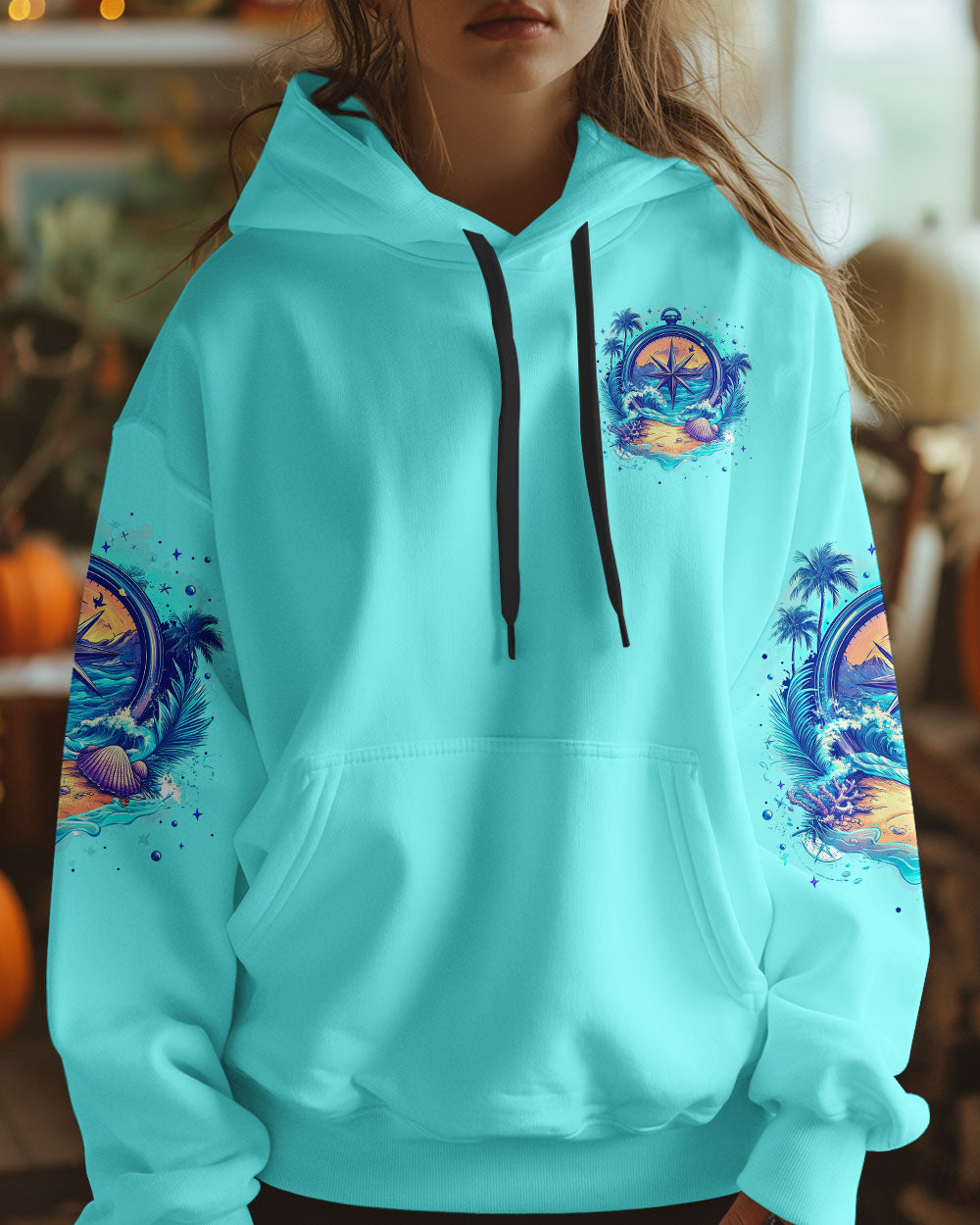 BLISSCORNERS SALTWATER HEALS EVERYTHING COMPASS ALL OVER PRINT
