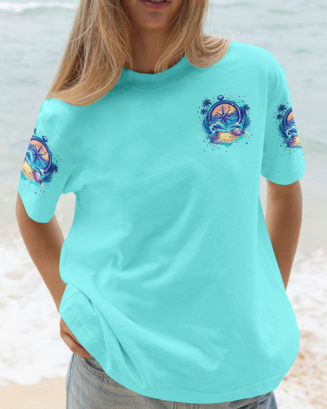 BLISSCORNERS SALTWATER HEALS EVERYTHING COMPASS ALL OVER PRINT