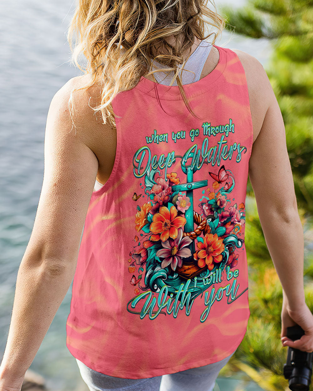 BLISSCORNERS WHEN YOU GO THROUGH DEEP WATERS ALL OVER PRINT