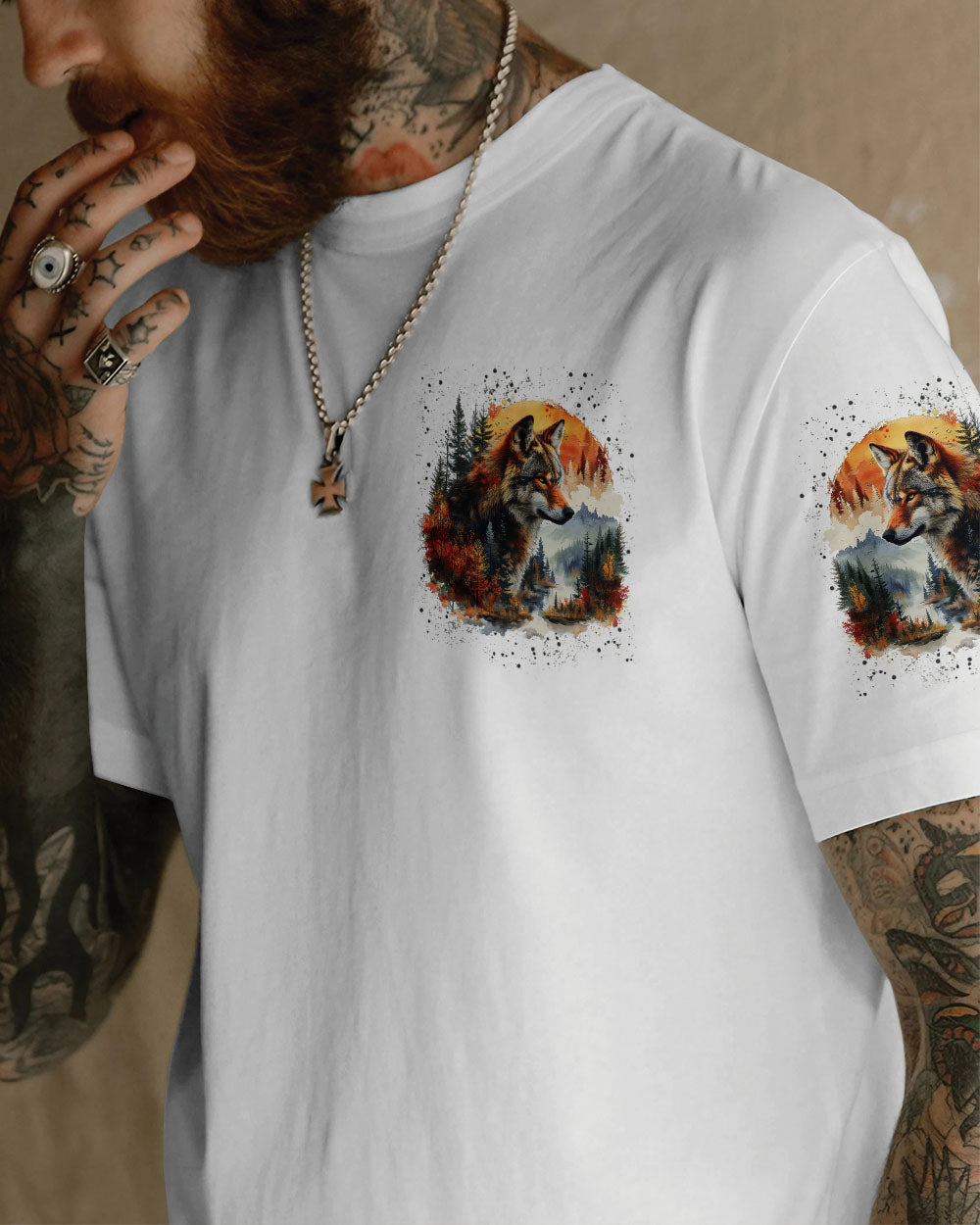 BLISSCORNERS NOT ALL WHO WANDER ARE LOST WOLF ALL OVER PRINT