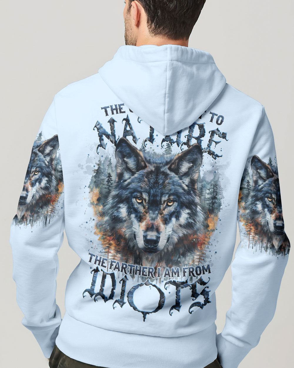 BLISSCORNERS THE CLOSER I GET TO NATURE WOLF ALL OVER PRINT