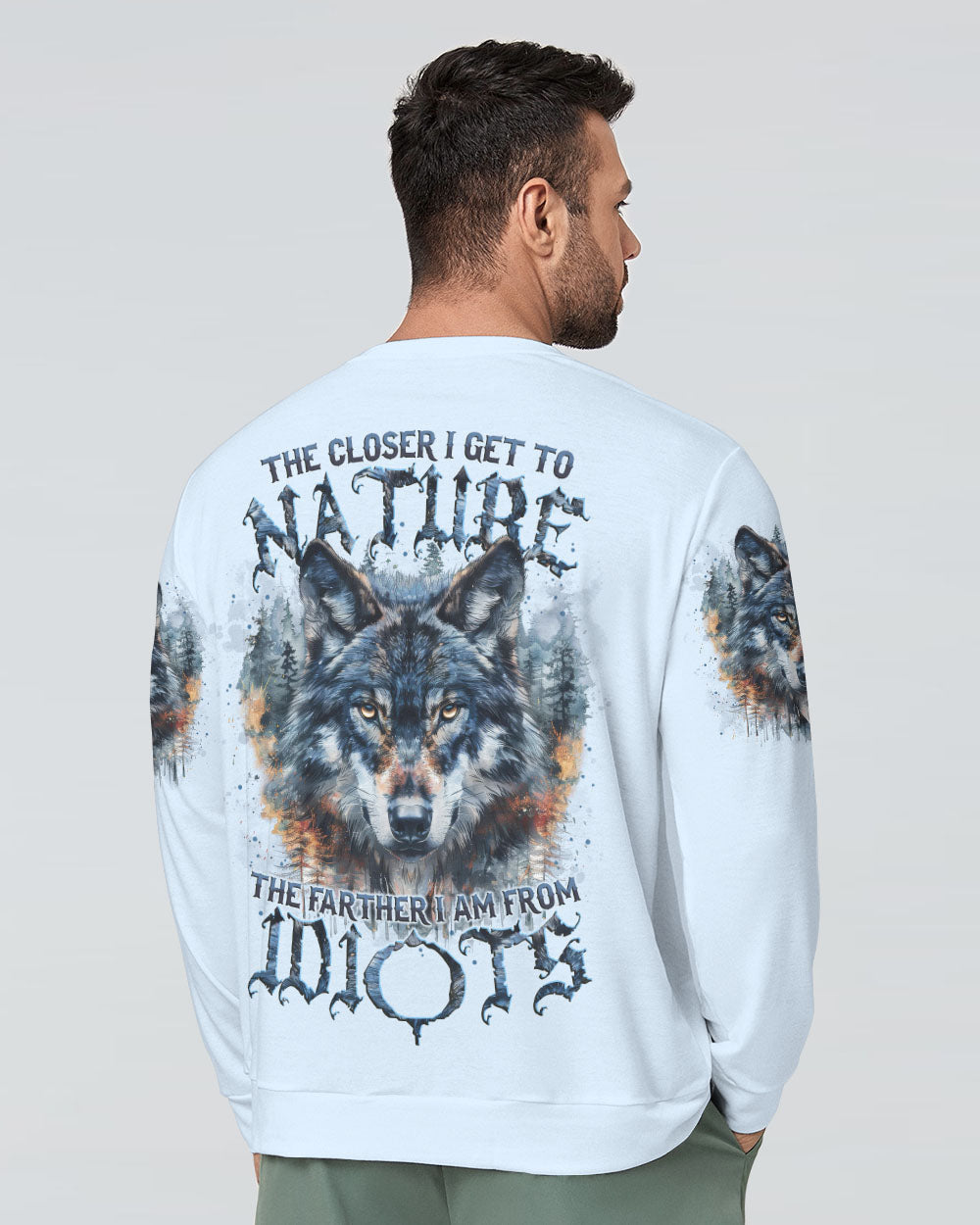 BLISSCORNERS THE CLOSER I GET TO NATURE WOLF ALL OVER PRINT