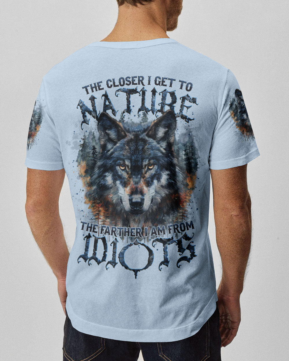 BLISSCORNERS THE CLOSER I GET TO NATURE WOLF ALL OVER PRINT