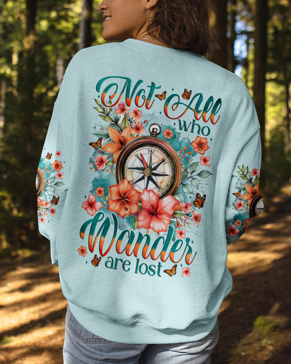 BLISSCORNERS NOT ALL WHO WANDER ARE LOST COMPASS ALL OVER PRINT