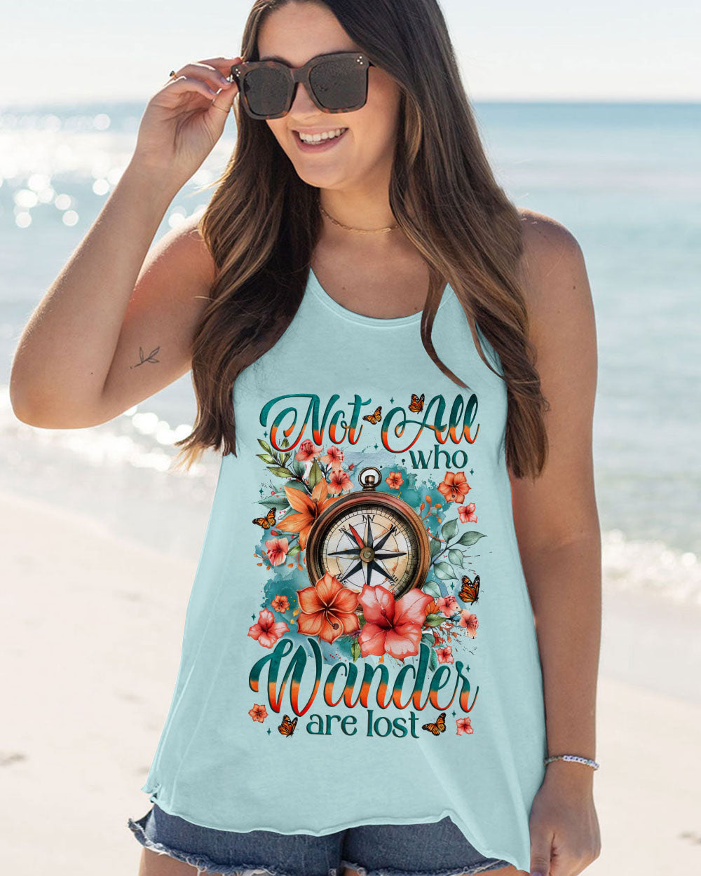 BLISSCORNERS NOT ALL WHO WANDER ARE LOST COMPASS ALL OVER PRINT
