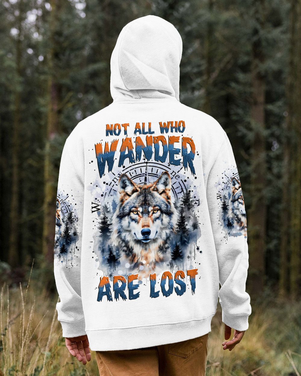 BLISSCORNERS NOT ALL WHO WANDER ARE LOST WOLF ALL OVER PRINT