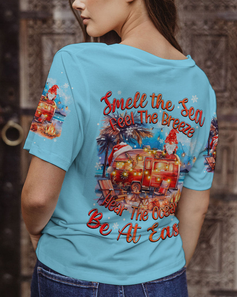 BLISSCORNERS SMELL THE SEA FEEL THE BREEZE CHRISTMAS ALL OVER PRINT