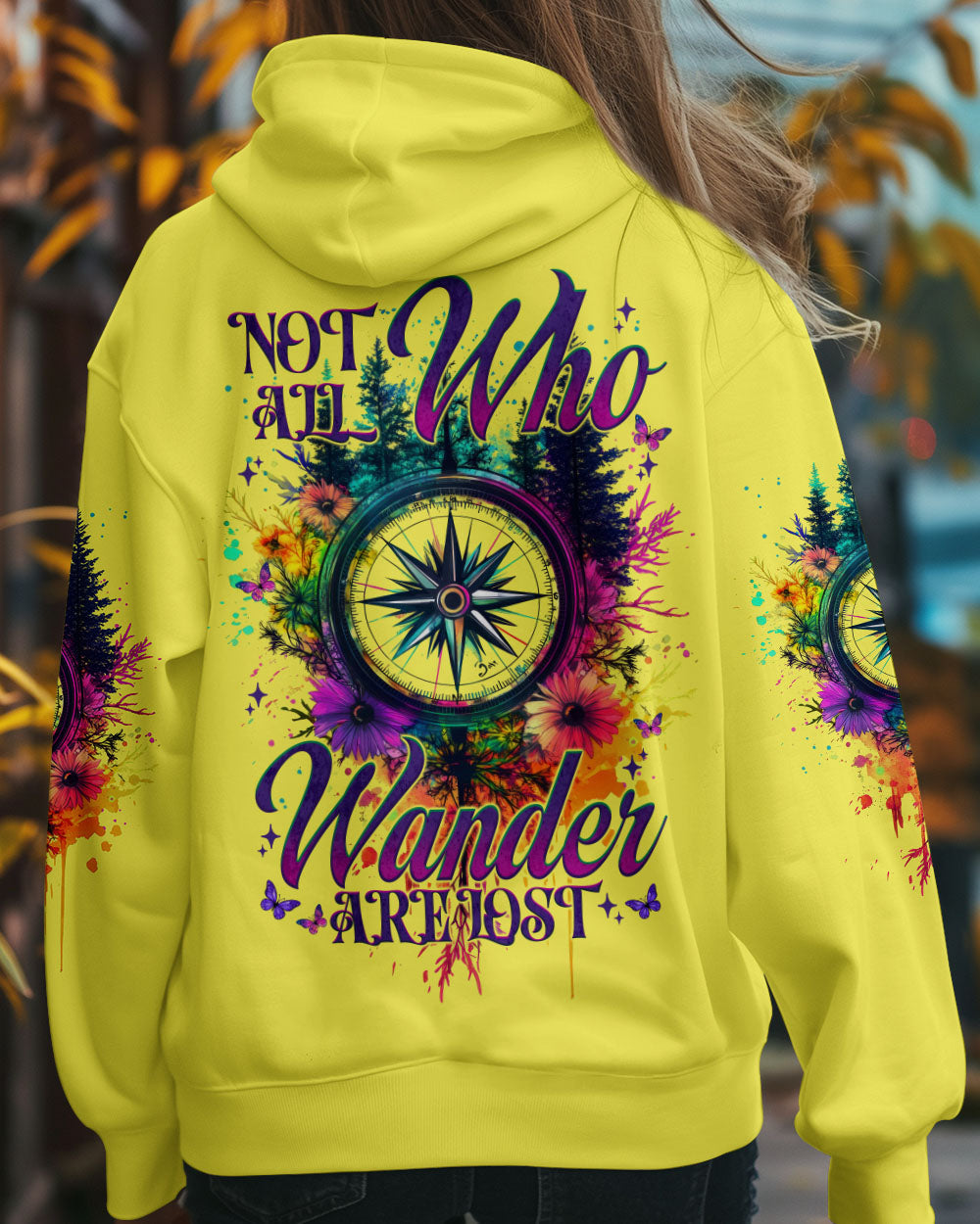 BLISSCORNERS NOT ALL WHO WANDER ARE LOST COMPASS ALL OVER PRINT