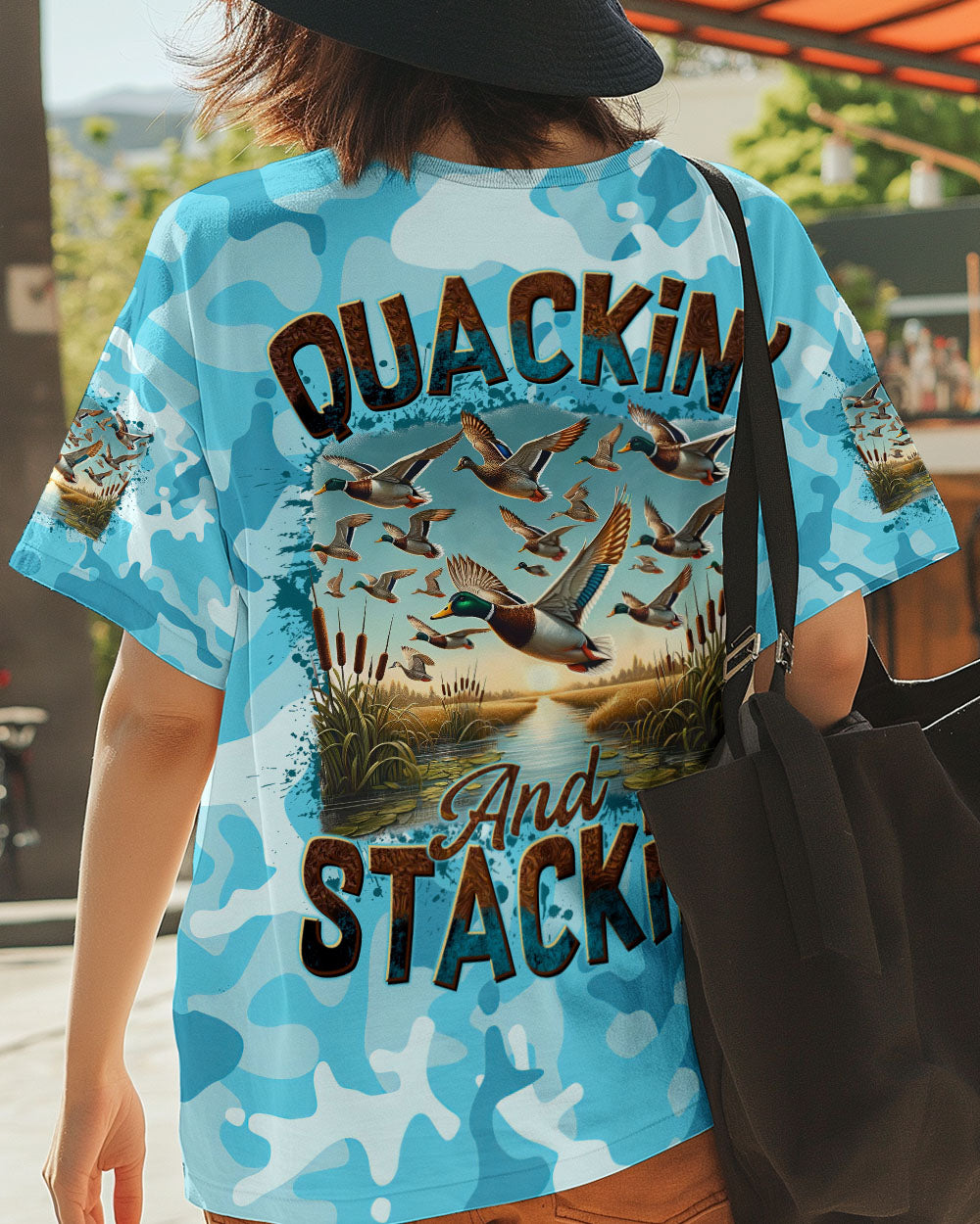 BLISSCORNERS (HOT DEAL) QUACKIN' AND STACKIN' HUNTING DUCK CAMO ALL OVER PRINT