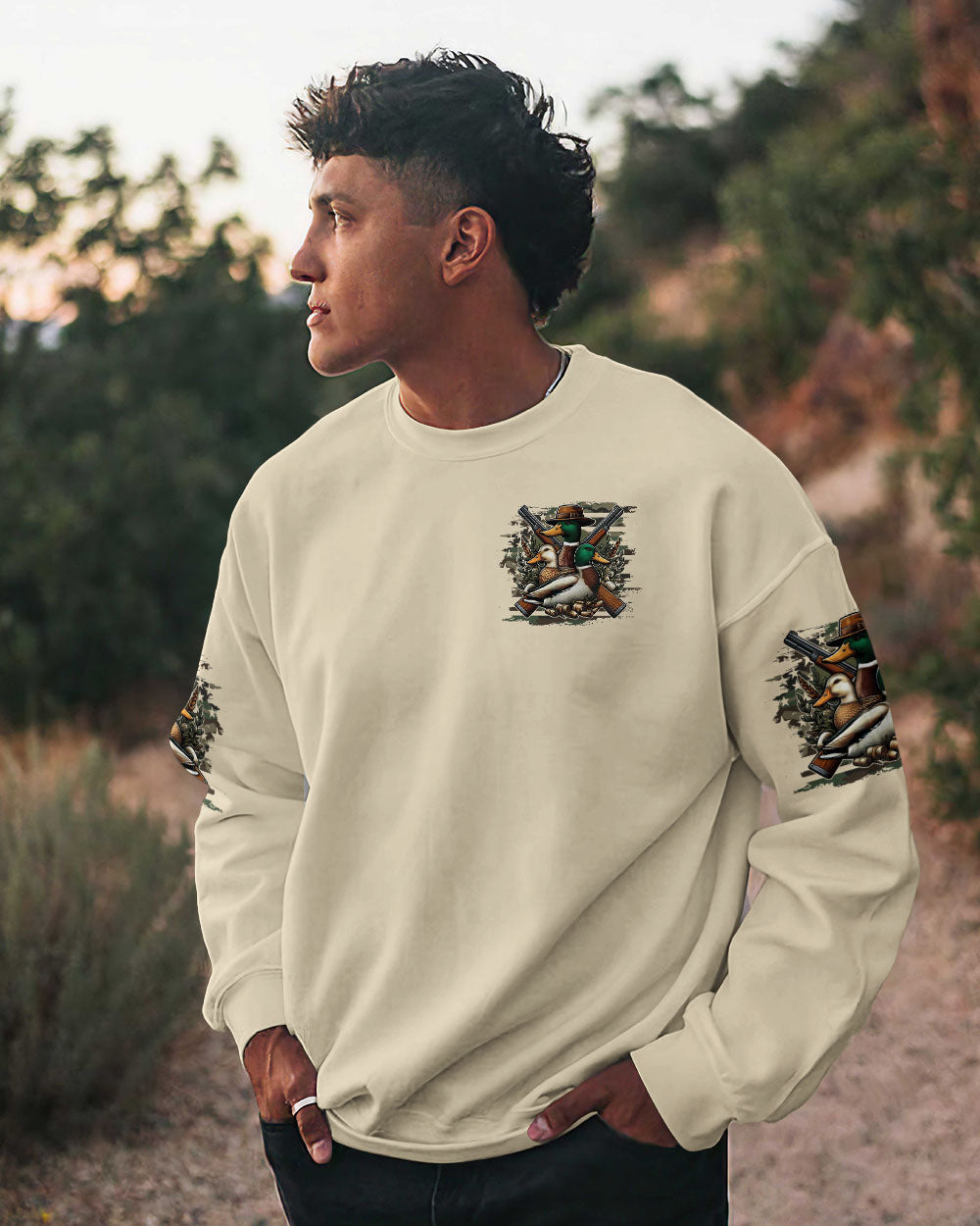 BLISSCORNERS DUCK AROUND AND FIND OUT HUNTING ALL OVER PRINT