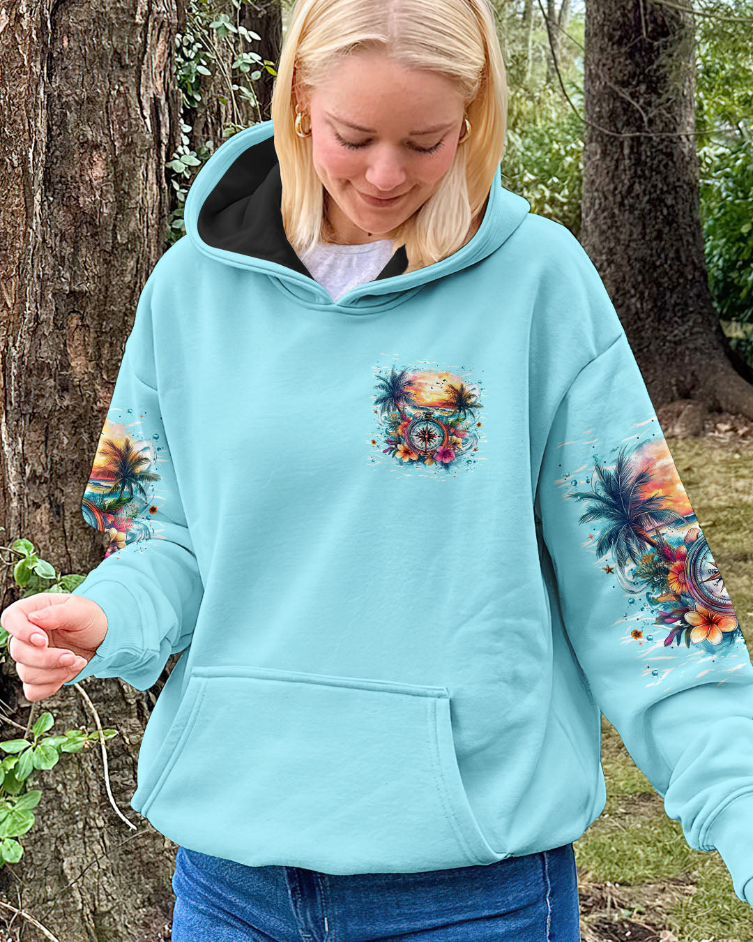 BLISSCORNERS SMELL THE SEA FEEL THE BREEZE COMPASS ALL OVER PRINT