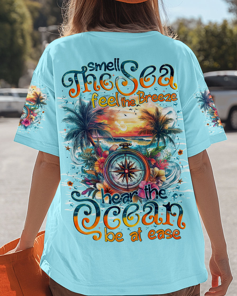 BLISSCORNERS SMELL THE SEA FEEL THE BREEZE COMPASS ALL OVER PRINT