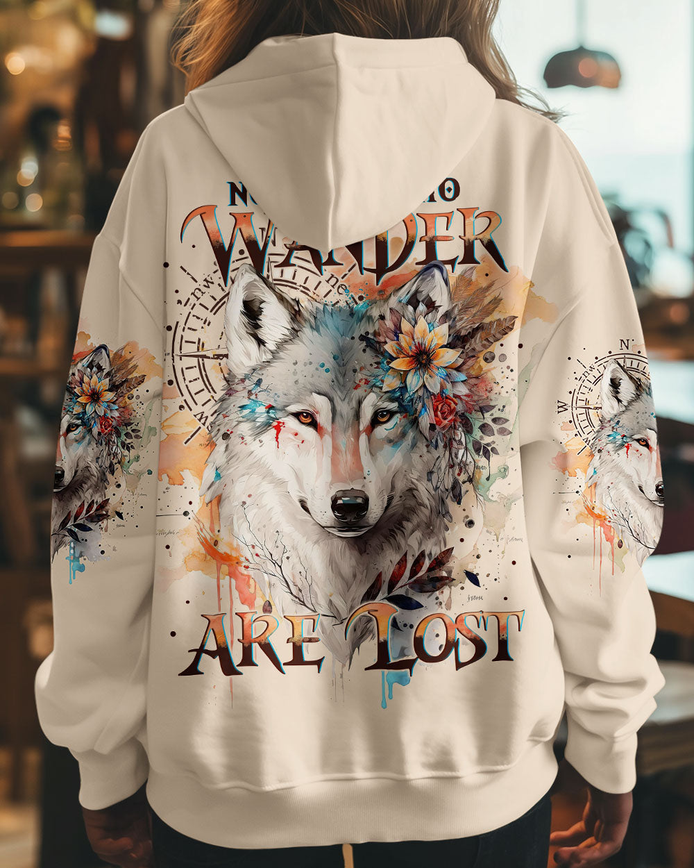 BLISSCORNERS NOT ALL WHO WANDER ARE LOST WOLF ALL OVER PRINT