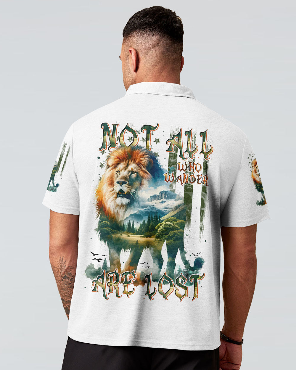 BLISSCORNERS NOT ALL WHO WANDER ARE LOST LION ALL OVER PRINT