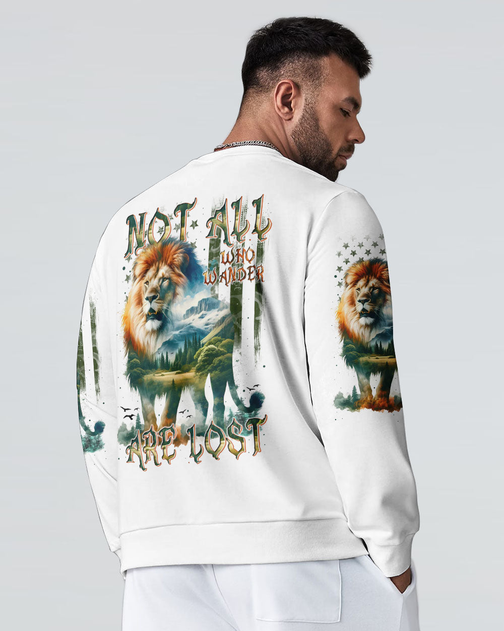 BLISSCORNERS NOT ALL WHO WANDER ARE LOST LION ALL OVER PRINT
