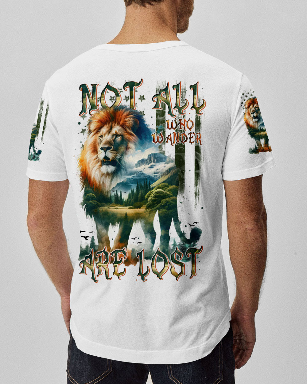 BLISSCORNERS NOT ALL WHO WANDER ARE LOST LION ALL OVER PRINT