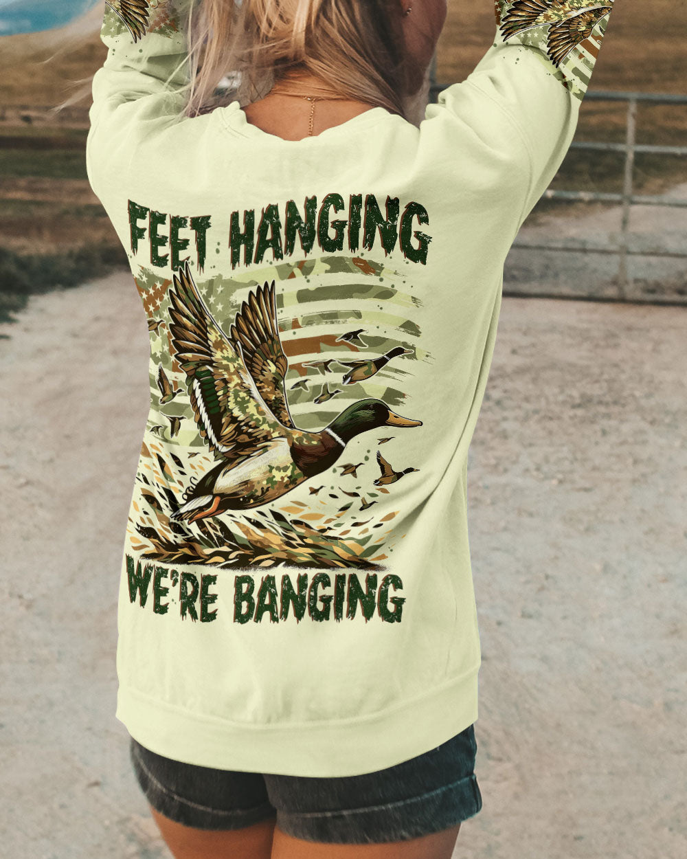 BLISSCORNERS FEET HANGING WE’RE BANGING DUCKS HUNTING ALL OVER PRINT