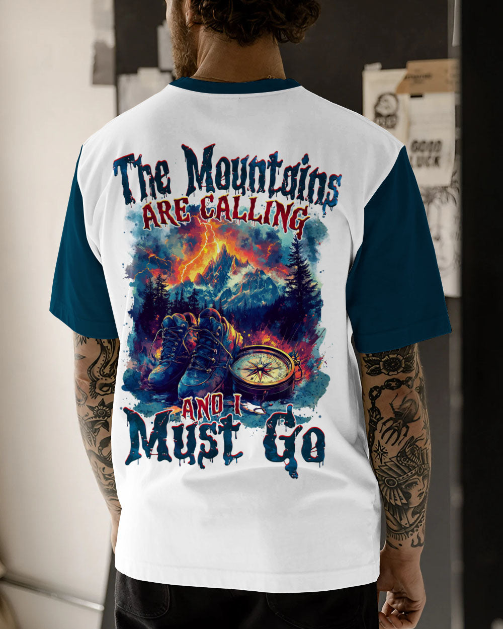 BLISSCORNERS THE MOUNTAINS ARE CALLING COMPASS ALL OVER PRINT