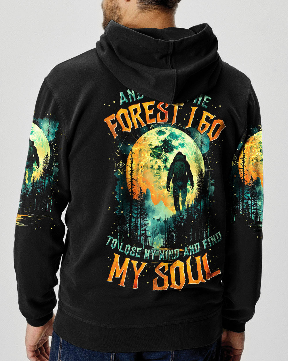 BLISSCORNERS AND INTO THE FOREST I GO BIGFOOT ALL OVER PRINT