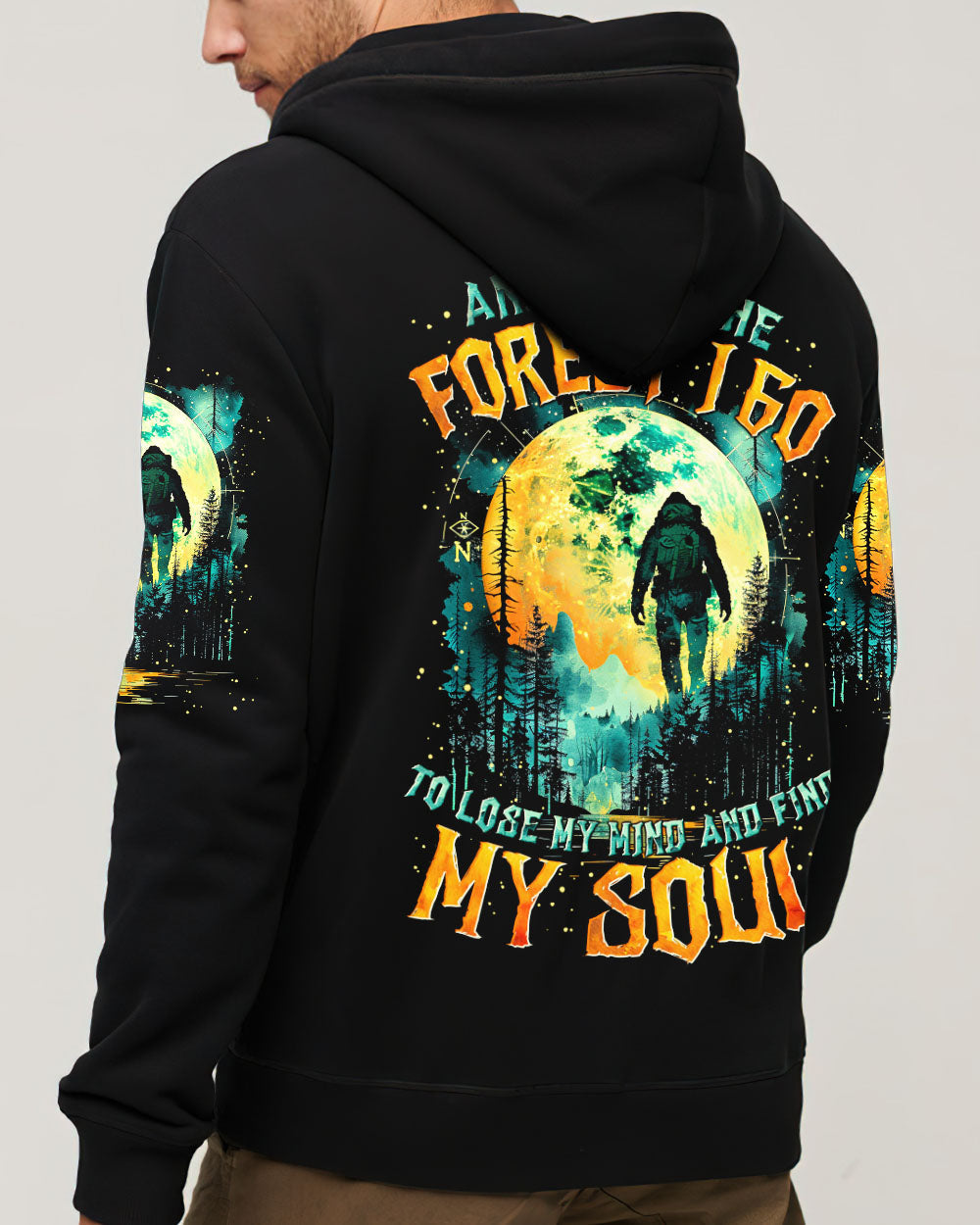 BLISSCORNERS AND INTO THE FOREST I GO BIGFOOT ALL OVER PRINT