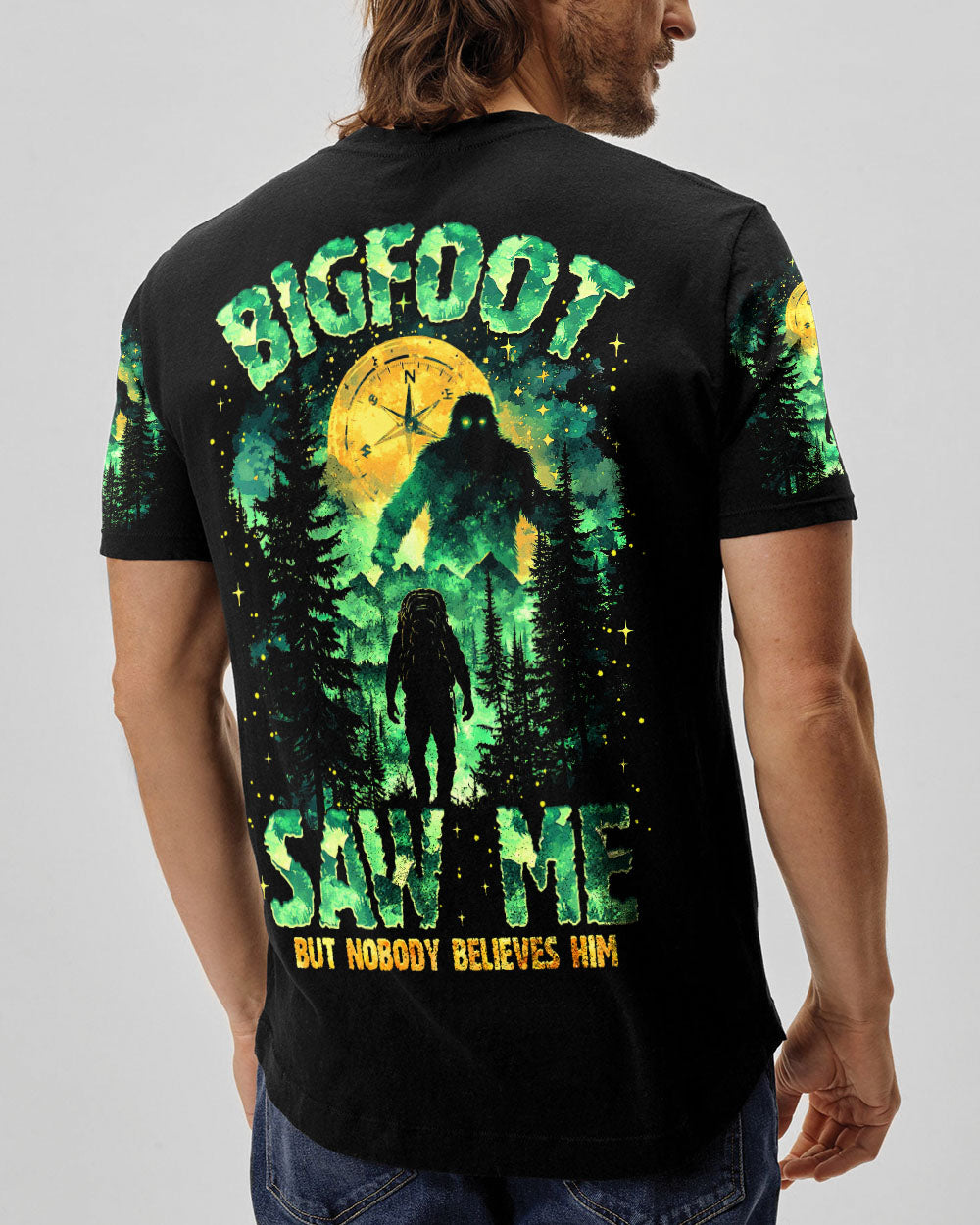 BLISSCORNERS BIGFOOT SAW ME BUT NOBODY BELIEVES HIM ALL OVER PRINT