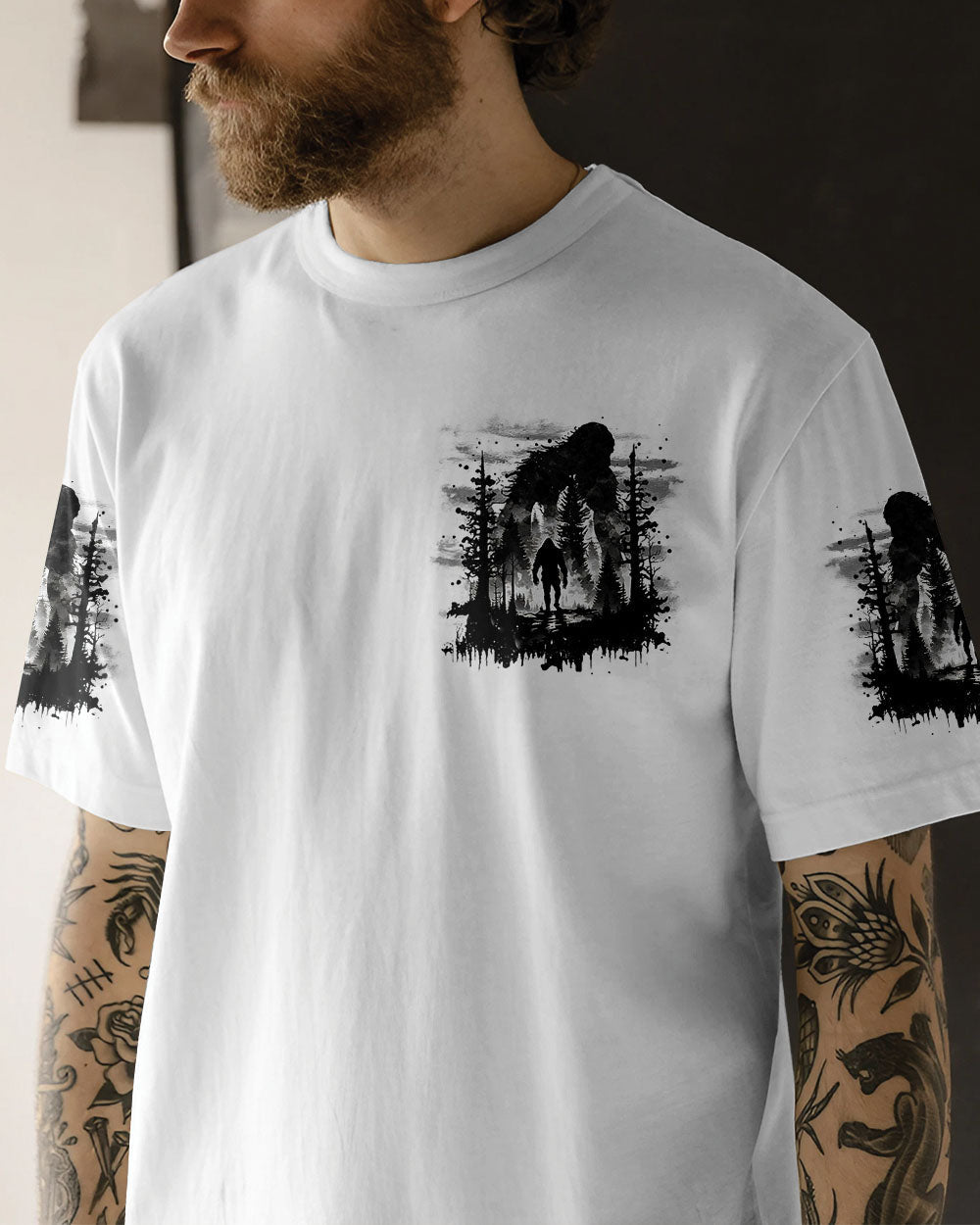 BLISSCORNERS NOT ALL WHO WANDER ARE LOST BIGFOOT ALL OVER PRINT