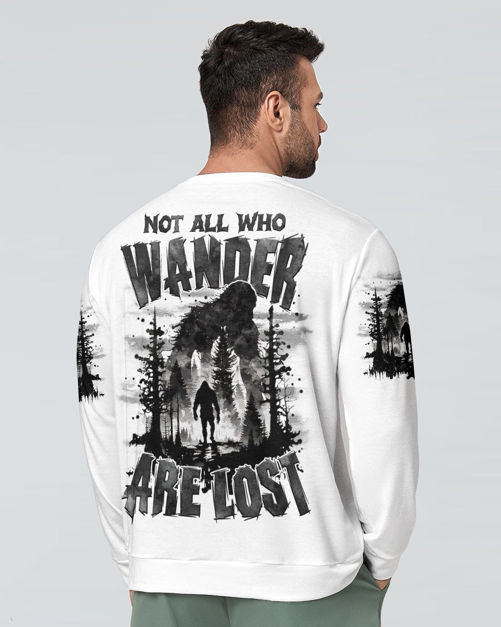 BLISSCORNERS NOT ALL WHO WANDER ARE LOST BIGFOOT ALL OVER PRINT