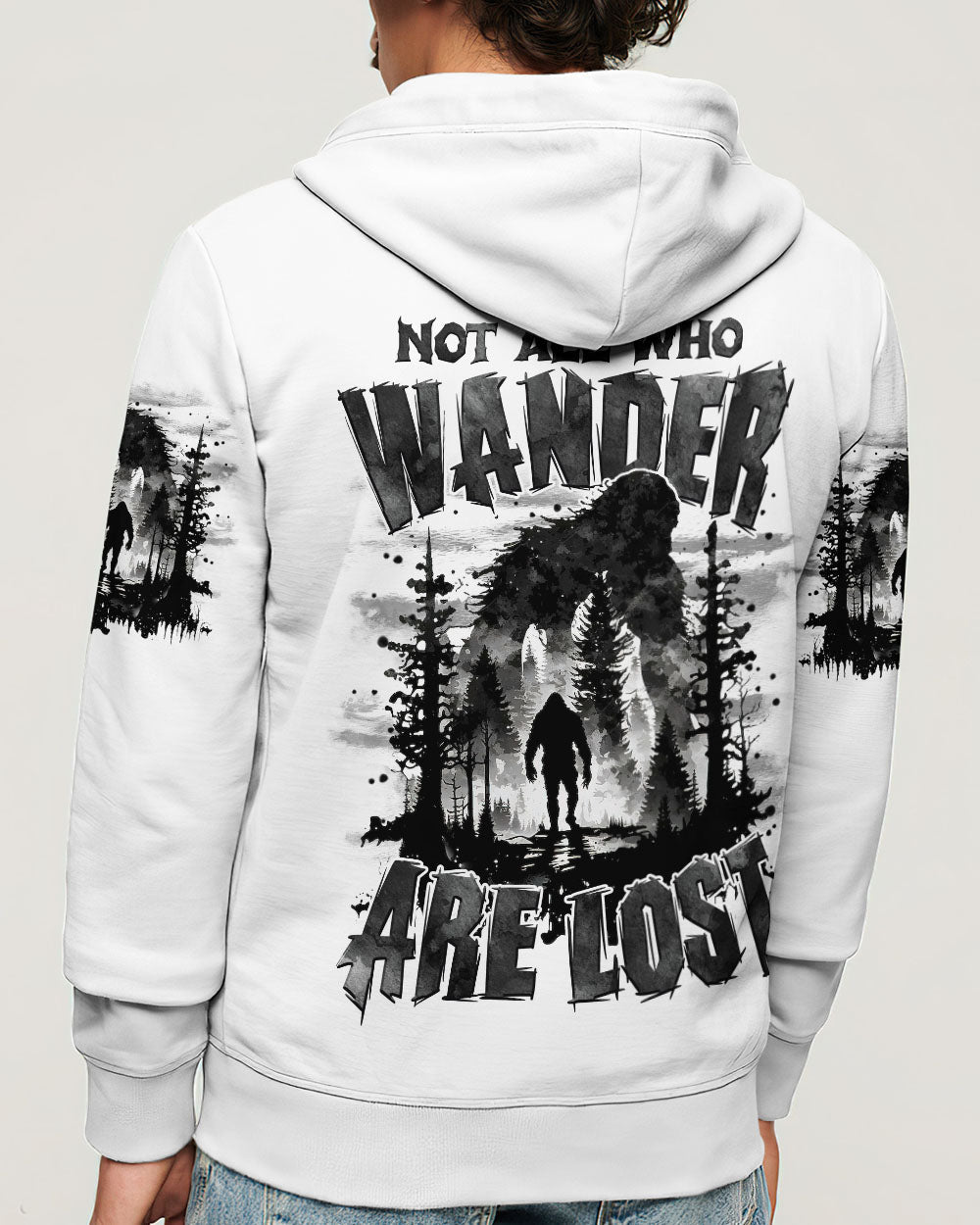 BLISSCORNERS NOT ALL WHO WANDER ARE LOST BIGFOOT ALL OVER PRINT