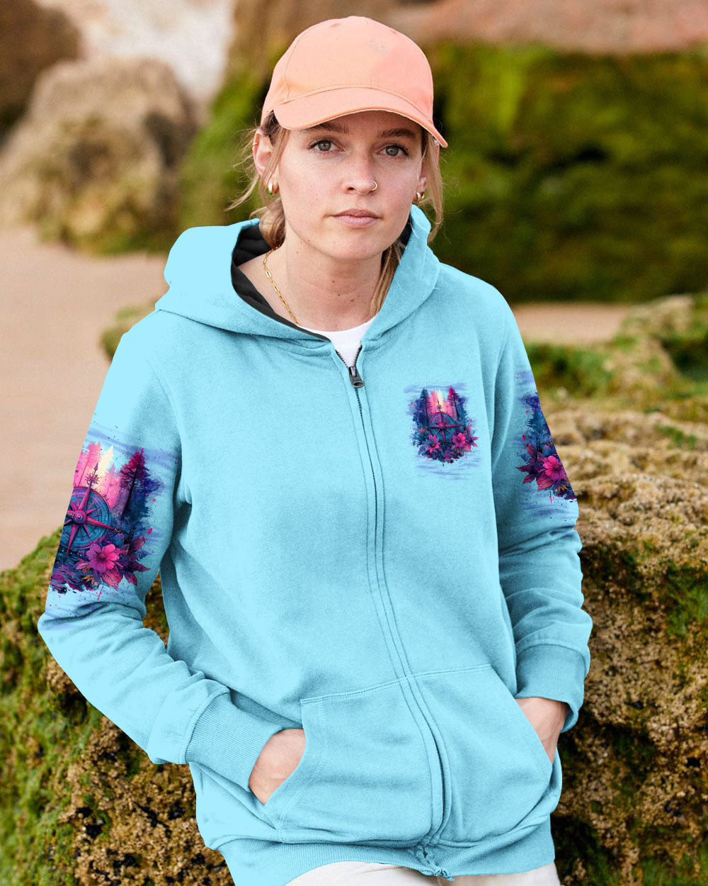 BLISSCORNERS ALWAYS TAKE THE SCENIC ROUTE COMPASS ALL OVER PRINT