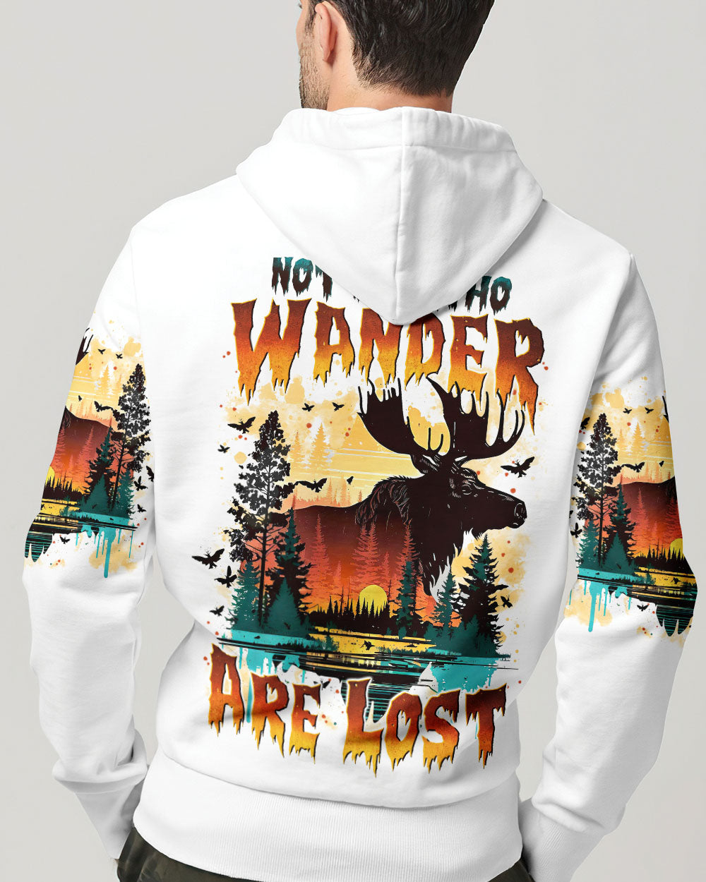 BLISSCORNERS NOT ALL WHO WANDER ARE LOST MOOSE ALL OVER PRINT