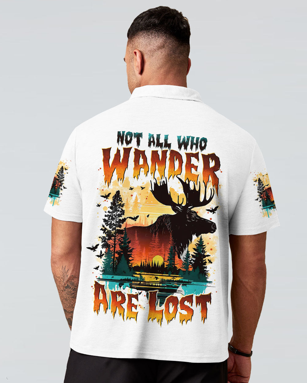 BLISSCORNERS NOT ALL WHO WANDER ARE LOST MOOSE ALL OVER PRINT