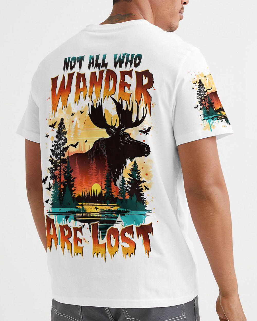 BLISSCORNERS NOT ALL WHO WANDER ARE LOST MOOSE ALL OVER PRINT