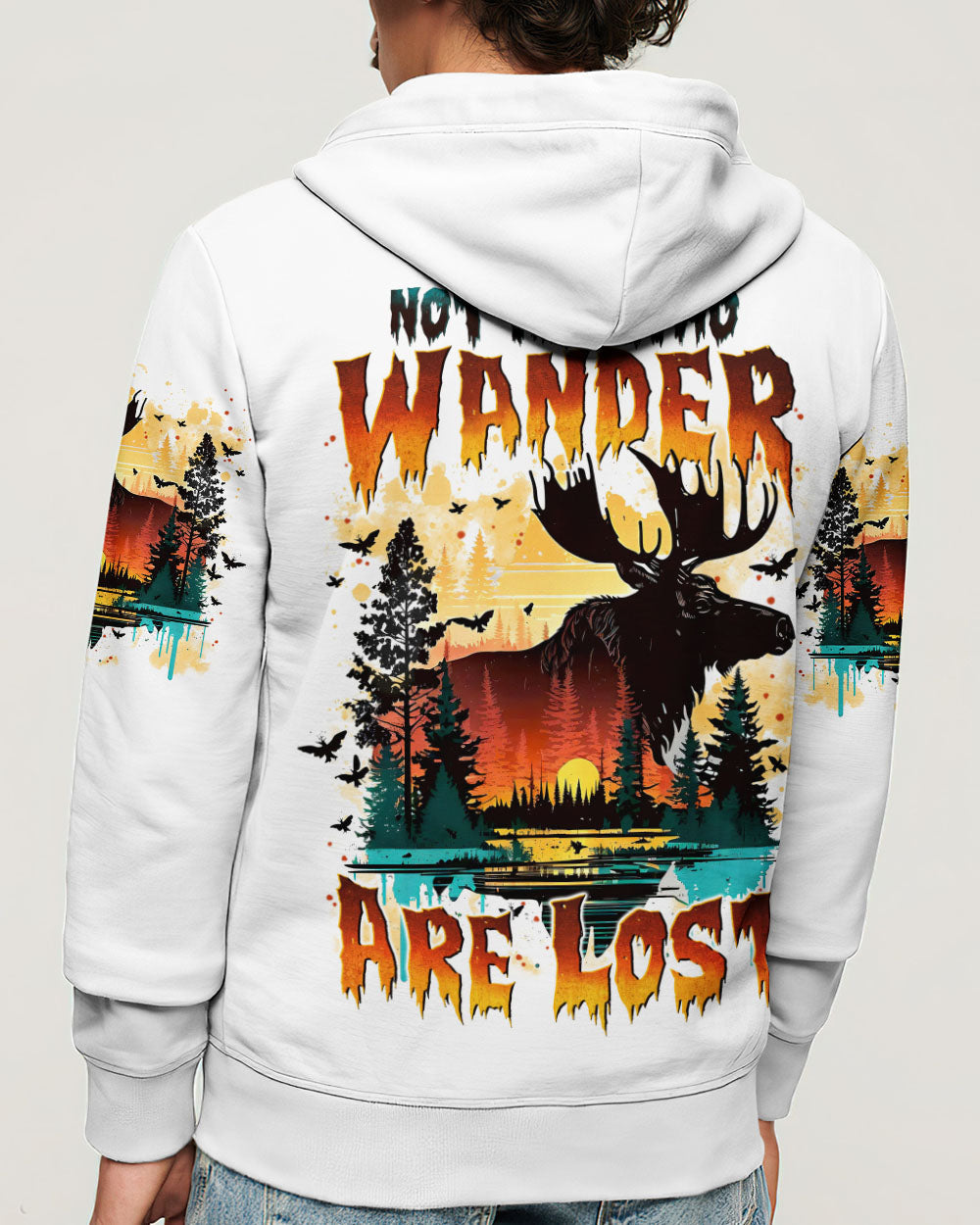 BLISSCORNERS NOT ALL WHO WANDER ARE LOST MOOSE ALL OVER PRINT