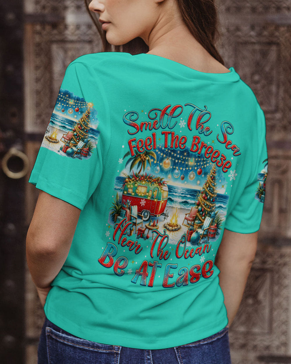 BLISSCORNERS SMELL THE SEA FEEL THE BREEZE CHRISTMAS ALL OVER PRINT
