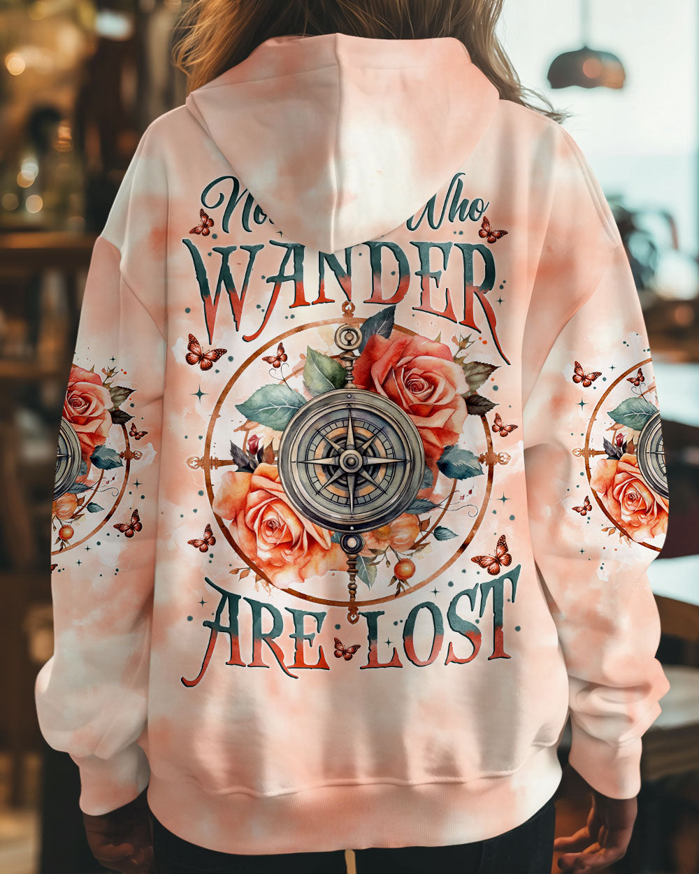 BLISSCORNERS NOT ALL WHO WANDER ARE LOST COMPASS ALL OVER PRINT