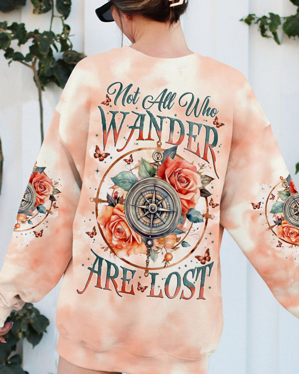 BLISSCORNERS NOT ALL WHO WANDER ARE LOST COMPASS ALL OVER PRINT