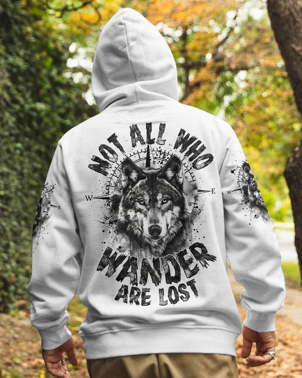 BLISSCORNERS NOT ALL WHO WANDER ARE LOST WOLF ALL OVER PRINT