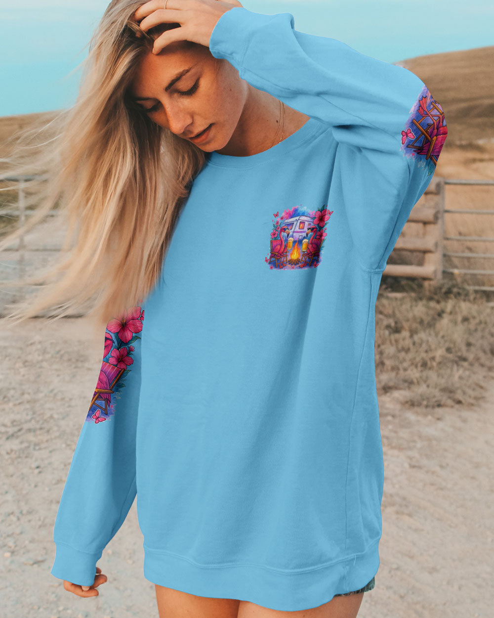 BLISSCORNERS NEVER TAKE CAMPING ADVICE FROM ME FLAMINGO ALL OVER PRINT