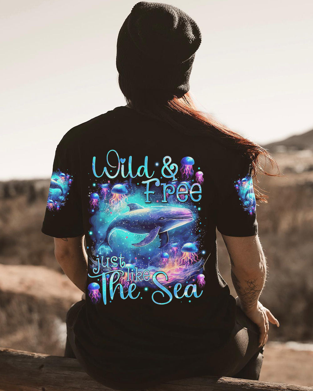 BLISSCORNERS WILD AND FREE JUST LIKE THE SEA WHALE ALL OVER PRINT