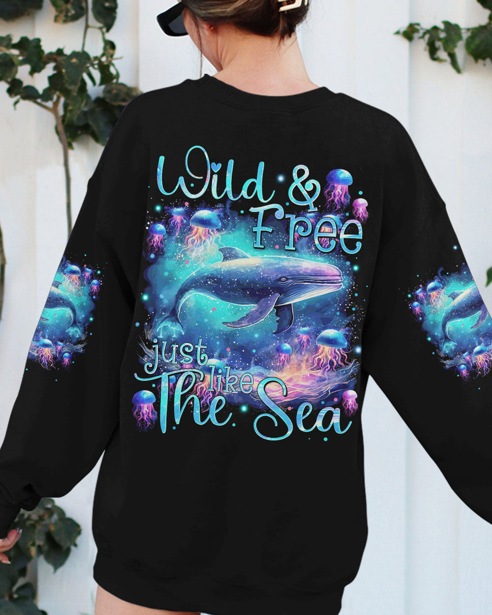 BLISSCORNERS WILD AND FREE JUST LIKE THE SEA WHALE ALL OVER PRINT