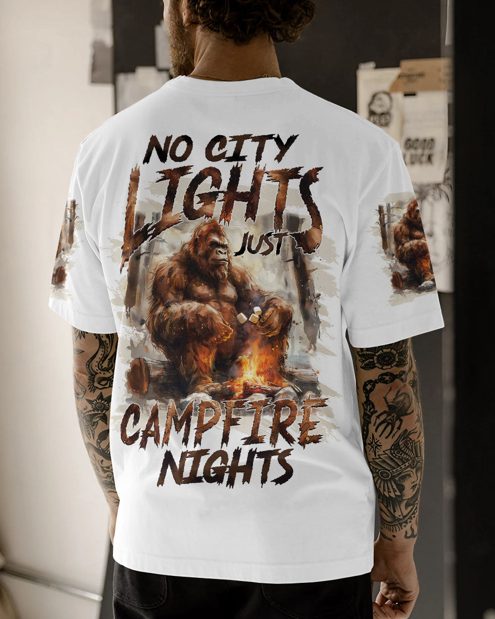 BLISSCORNERS JUST CAMPFIRE NIGHTS BIGFOOT ALL OVER PRINT
