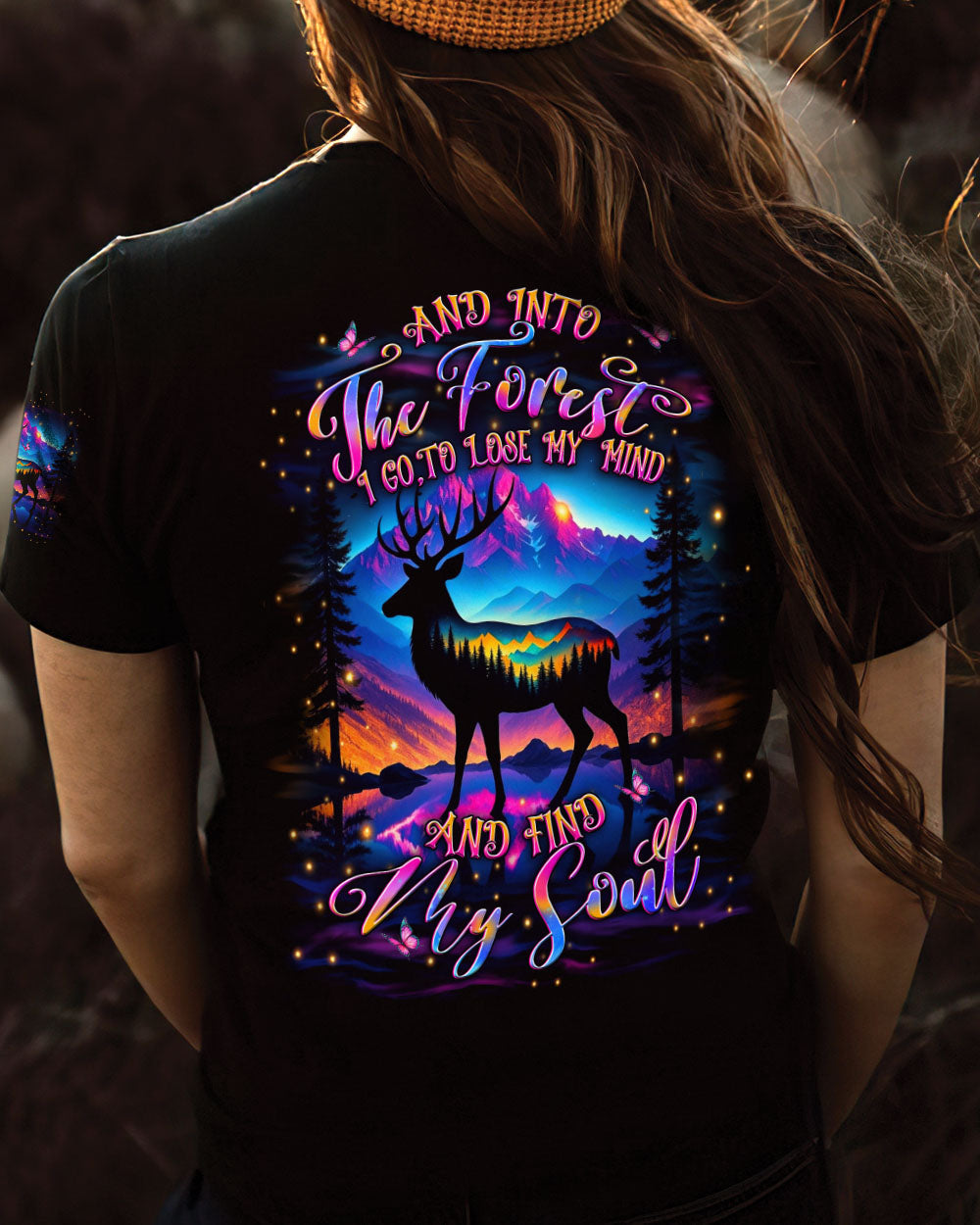 BLISSCORNERS AND INTO THE FOREST I GO DEER ALL OVER PRINT